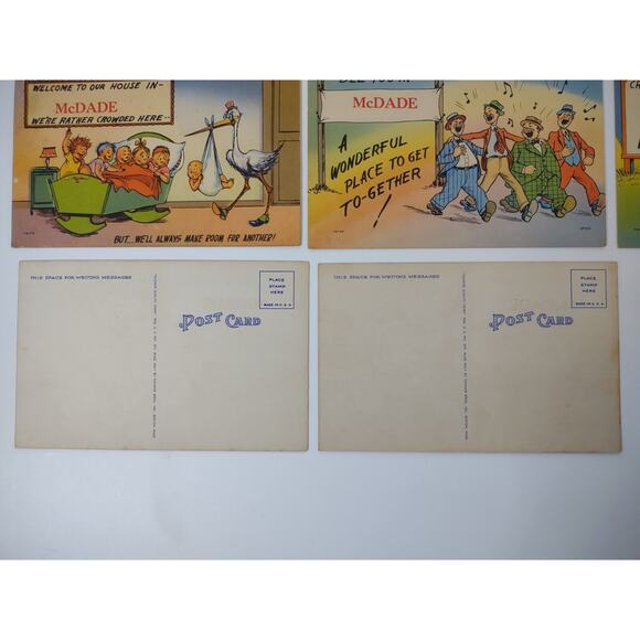 8 VTG Tichnor Texas Postcards McDade Humorous Retro Caricature Unposted - Picture 2 of 11